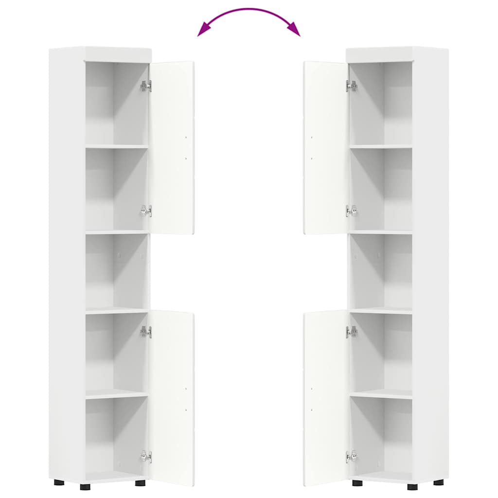 vidaXL Badezimmermöbel-Set mit Regal mit Tür TULUM Weiß Holzwerkstoff