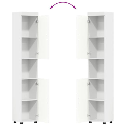 vidaXL Badezimmermöbel-Set mit Regal mit Tür TULUM Weiß Holzwerkstoff