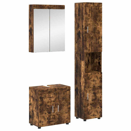 vidaXL Ensemble de meubles de salle de bain TULUM Chêne fumé Bois d'ingénierie