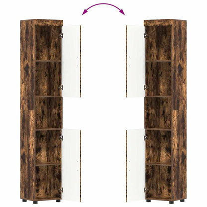 vidaXL Ensemble de meubles de salle de bain TULUM Chêne fumé Bois d'ingénierie