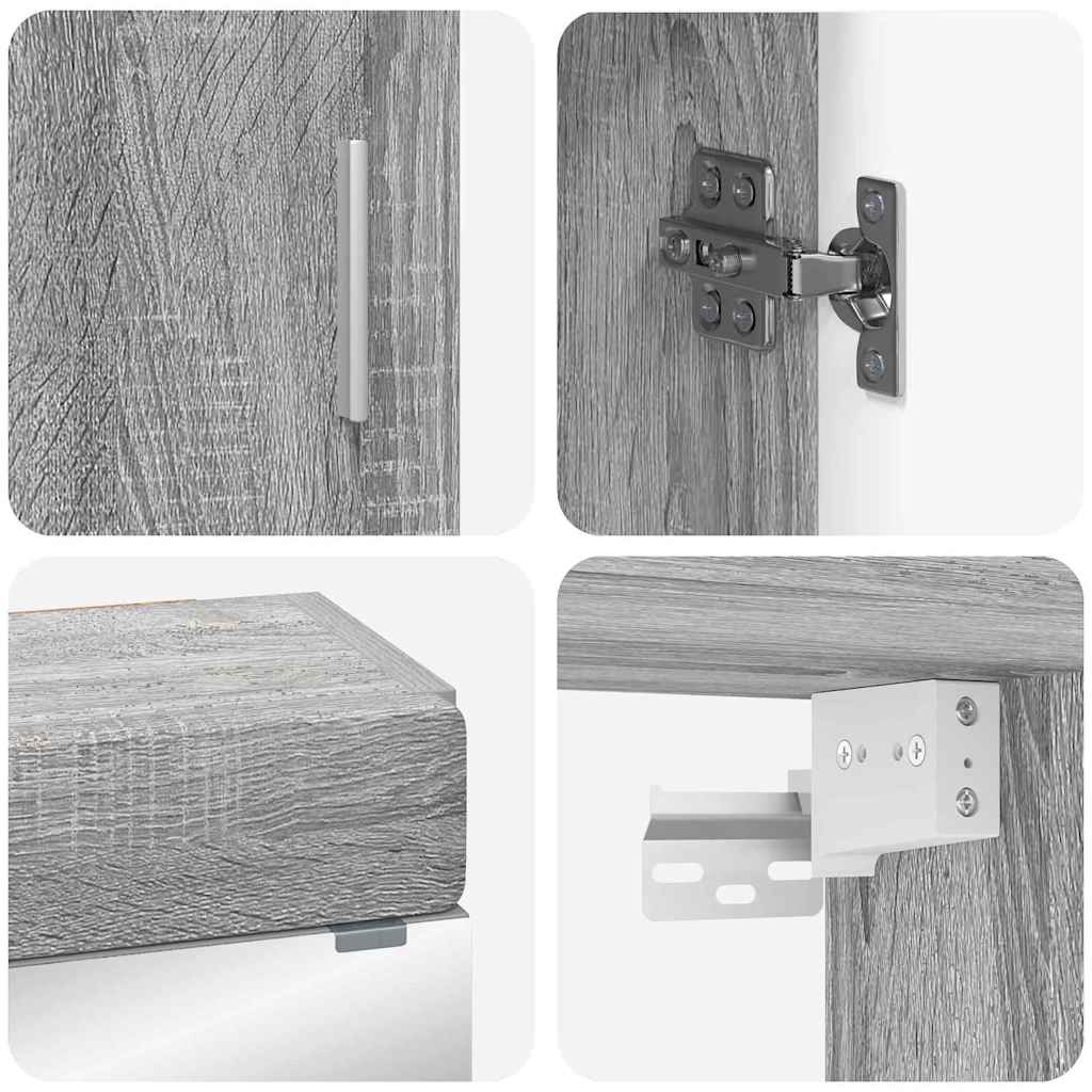 Badezimmermöbel-Set mit Regal TULUM Graues Sonoma Holzwerkstoff