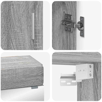 Badezimmermöbel-Set mit Regal TULUM Graues Sonoma Holzwerkstoff