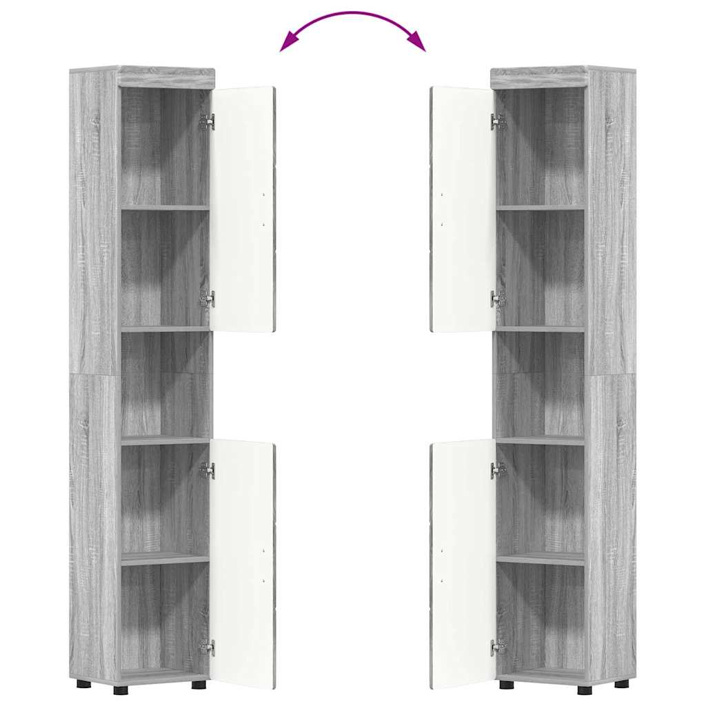 Badezimmermöbel-Set mit Regal TULUM Graues Sonoma Holzwerkstoff