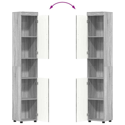 Badezimmermöbel-Set mit Regal TULUM Graues Sonoma Holzwerkstoff