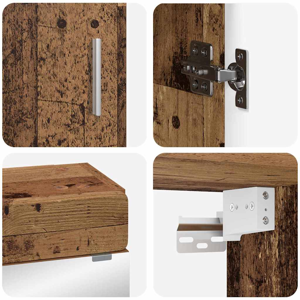 Badezimmermöbel-Set mit Regal TULUM Altholz Holzwerkstoff