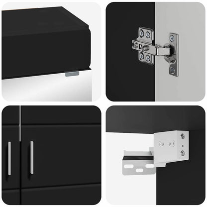 vidaXL Badezimmermöbel-Set mit Schubladen TULUM Schwarz Holzwerkstoff