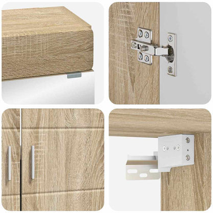 vidaXL Badezimmermöbel-Set mit Regal TULUM Sonoma-Eiche Holzwerkstoff