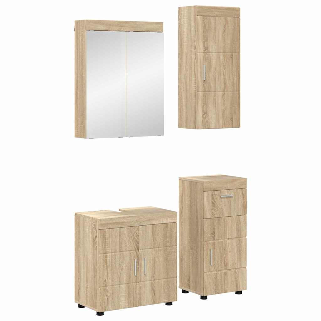 vidaXL Badezimmermöbel-Set mit Regal TULUM Sonoma-Eiche Holzwerkstoff