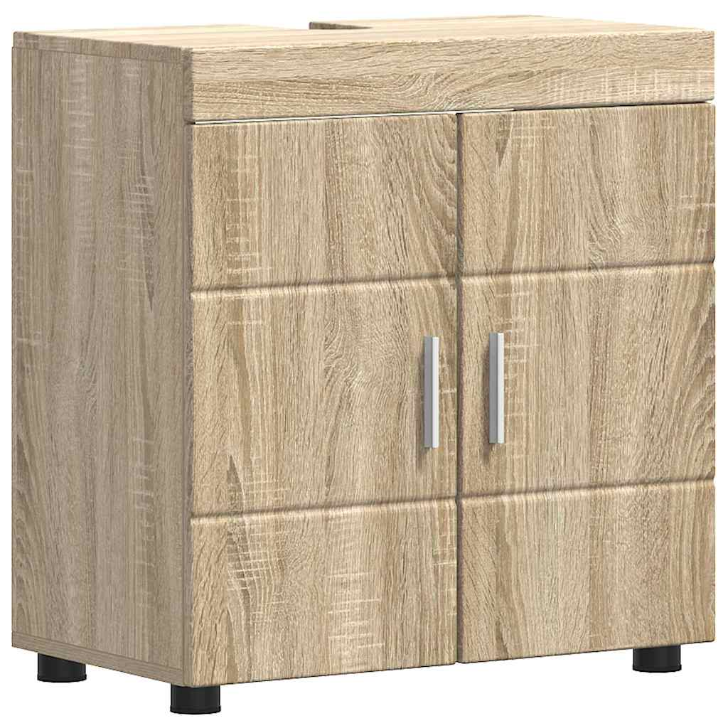 vidaXL Badezimmermöbel-Set mit Regal TULUM Sonoma-Eiche Holzwerkstoff
