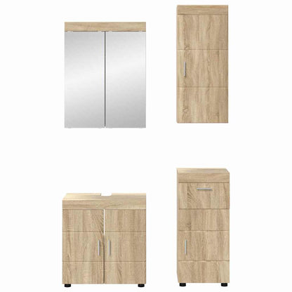 vidaXL Badezimmermöbel-Set mit Regal TULUM Sonoma-Eiche Holzwerkstoff