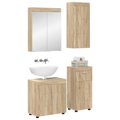 vidaXL Badezimmermöbel-Set mit Regal TULUM Sonoma-Eiche Holzwerkstoff
