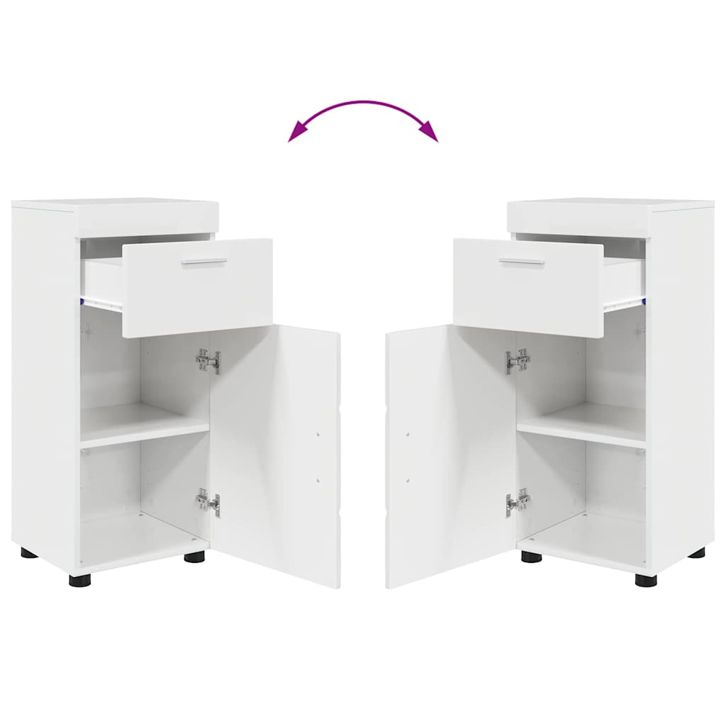 Badezimmermöbel-Set mit Tür TULUM Hochglanz Weiß Holzwerkstoff