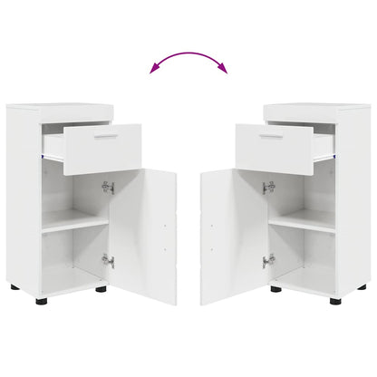 Badezimmermöbel-Set mit Tür TULUM Hochglanz Weiß Holzwerkstoff