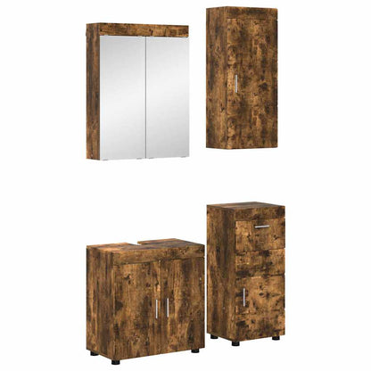 vidaXL Ensemble de meubles de salle de bain TULUM Chêne fumé Bois d'ingénierie