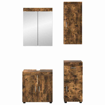 vidaXL Ensemble de meubles de salle de bain TULUM Chêne fumé Bois d'ingénierie