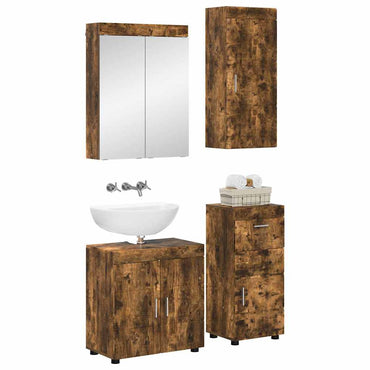 vidaXL Ensemble de meubles de salle de bain TULUM Chêne fumé Bois d'ingénierie