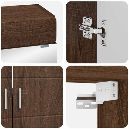 vidaXL Badezimmermöbel-Set TULUM Braun Eichen-Optik Holzwerkstoff