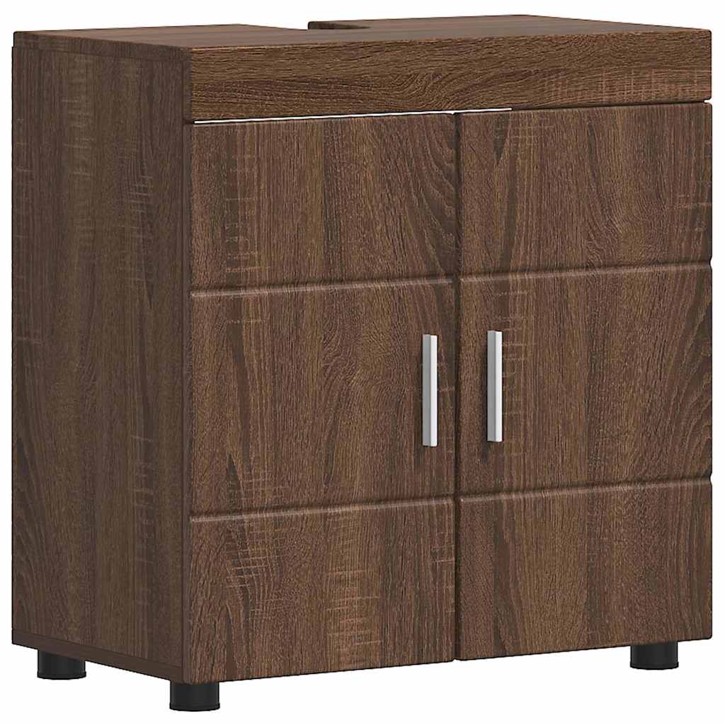 vidaXL Badezimmermöbel-Set TULUM Braun Eichen-Optik Holzwerkstoff
