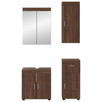 vidaXL Badezimmermöbel-Set TULUM Braun Eichen-Optik Holzwerkstoff