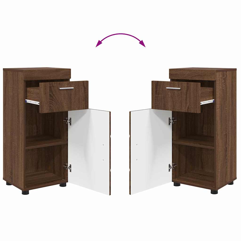 vidaXL Badezimmermöbel-Set TULUM Braun Eichen-Optik Holzwerkstoff