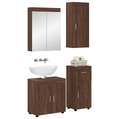vidaXL Badezimmermöbel-Set TULUM Braun Eichen-Optik Holzwerkstoff