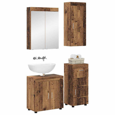 vidaXL Badezimmermöbel-Set mit Schubladen TULUM Altholz Holzwerkstoff