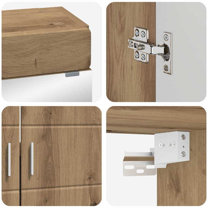 vidaXL Badezimmermöbel-Set mit Regal TULUM Artisan-Eiche Holzwerkstoff