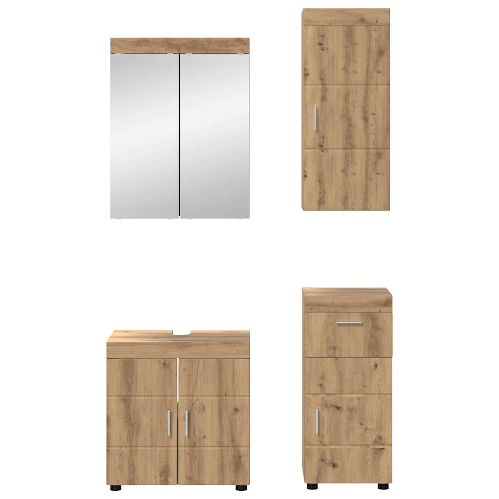 vidaXL Badezimmermöbel-Set mit Regal TULUM Artisan-Eiche Holzwerkstoff