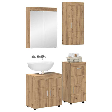 vidaXL Badezimmermöbel-Set mit Regal TULUM Artisan-Eiche Holzwerkstoff