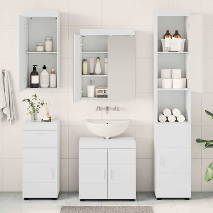 vidaXL Badezimmermöbel-Set mit Schubladen TULUM Weiß Holzwerkstoff