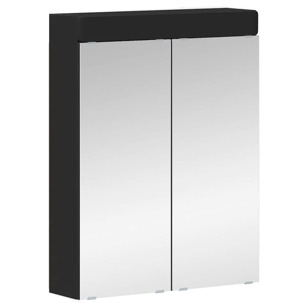 vidaXL Badezimmermöbel-Set mit Schubladen TULUM Schwarz Holzwerkstoff