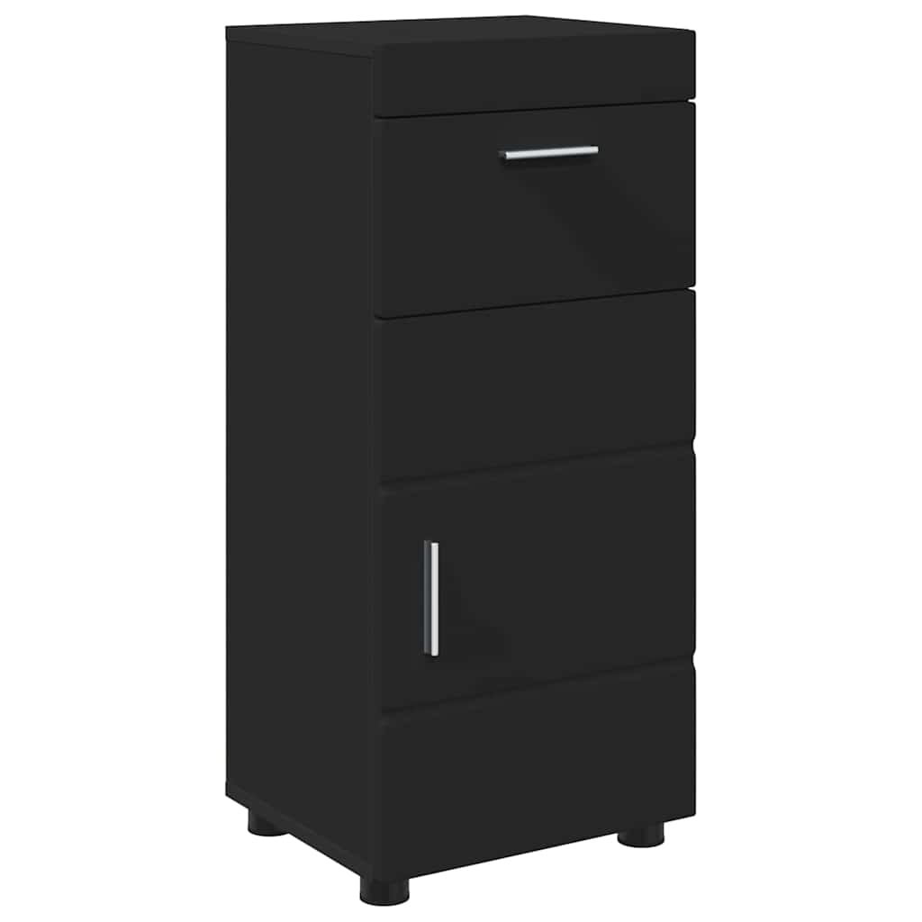 vidaXL Badezimmermöbel-Set mit Schubladen TULUM Schwarz Holzwerkstoff