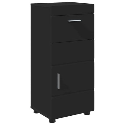 vidaXL Badezimmermöbel-Set mit Schubladen TULUM Schwarz Holzwerkstoff