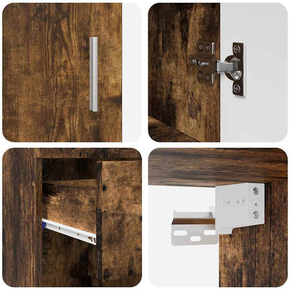 vidaXL Ensemble de meubles de salle de bain TULUM Chêne fumé Bois d'ingénierie