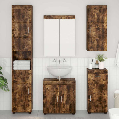 vidaXL Ensemble de meubles de salle de bain TULUM Chêne fumé Bois d'ingénierie