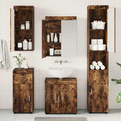 vidaXL Ensemble de meubles de salle de bain TULUM Chêne fumé Bois d'ingénierie