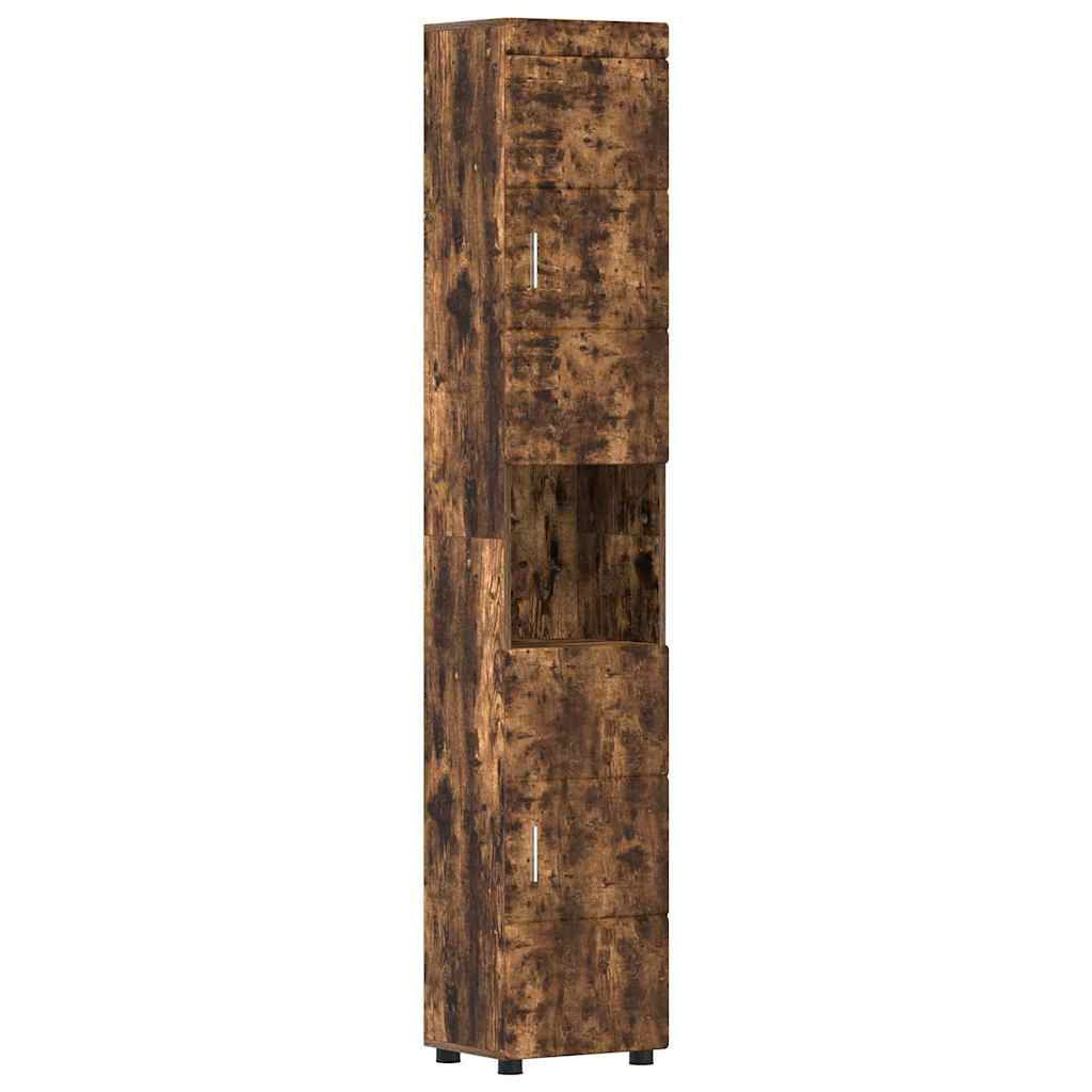 vidaXL Ensemble de meubles de salle de bain TULUM Chêne fumé Bois d'ingénierie
