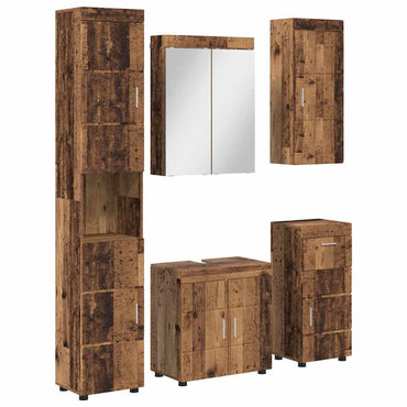 vidaXL Badezimmermöbel-Set mit Schubladen TULUM Altholz Holzwerkstoff