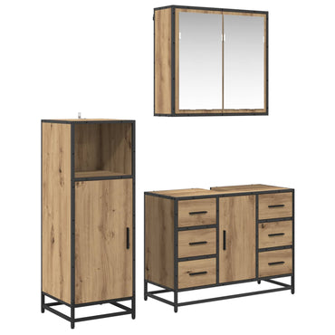 vidaXL Badezimmermöbel Set mit Tür 3 pcs Artisan-Eiche 80 x 33 x 60 cm