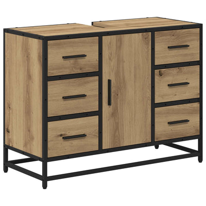 vidaXL Badezimmermöbel Set mit Tür 3 pcs Artisan-Eiche 80 x 33 x 60 cm