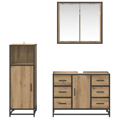 vidaXL Badezimmermöbel Set mit Tür 3 pcs Artisan-Eiche 80 x 33 x 60 cm