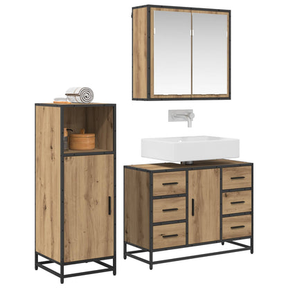vidaXL Badezimmermöbel Set mit Tür 3 pcs Artisan-Eiche 80 x 33 x 60 cm