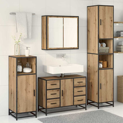vidaXL Badezimmermöbel Set mit Tür 4 pcs Artisan-Eiche 80 x 33 x 60 cm