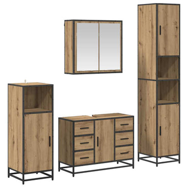 vidaXL Badezimmermöbel Set mit Tür 4 pcs Artisan-Eiche 80 x 33 x 60 cm