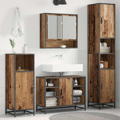 vidaXL Badezimmermöbel-Set Altholz 35 x 37,5 x 188,5 cm Holzwerkstoff
