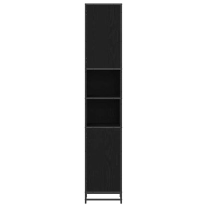 vidaXL Badezimmermöbel-Set Schwarz Eichen-Optik 35 x 37,5 x 188,5 cm