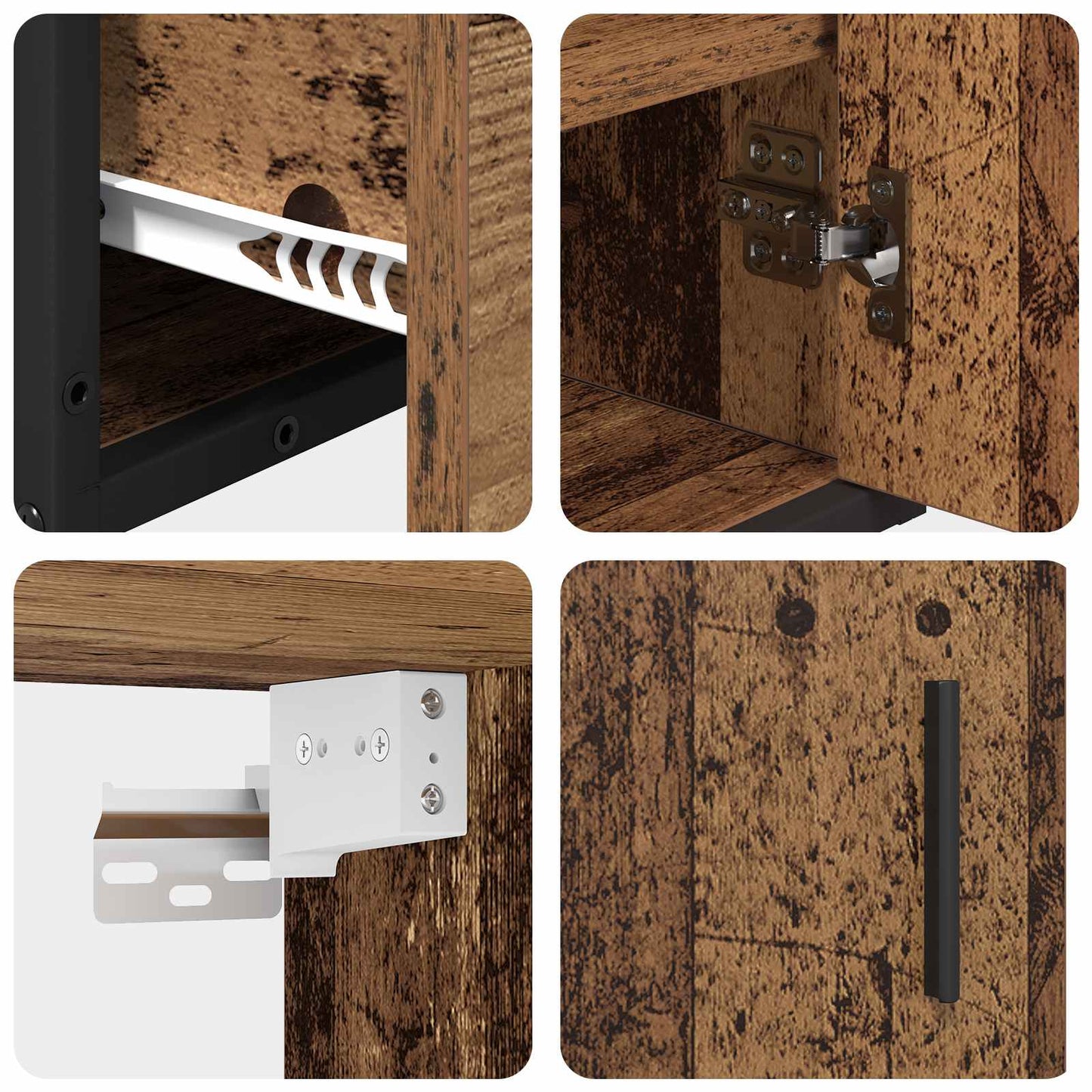 vidaXL Badezimmermöbel-Set mit Schubladen 2 pcs Altholz Holzwerkstoff