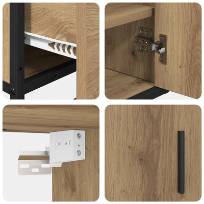 vidaXL Badezimmermöbel-Set mit Regal 2 pcs Artisan-Eiche Holzwerkstoff