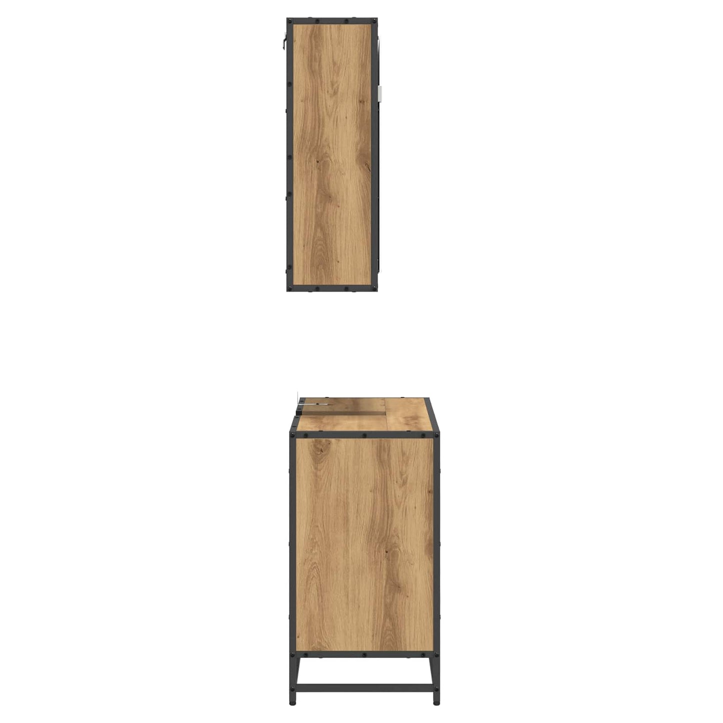 vidaXL Badezimmermöbel-Set mit Regal 2 pcs Artisan-Eiche Holzwerkstoff