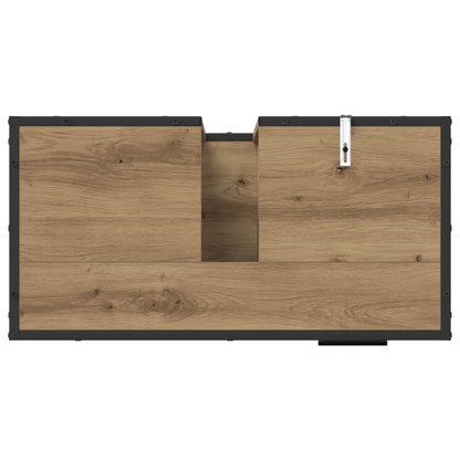 vidaXL Badezimmermöbel-Set mit Regal 2 pcs Artisan-Eiche Holzwerkstoff